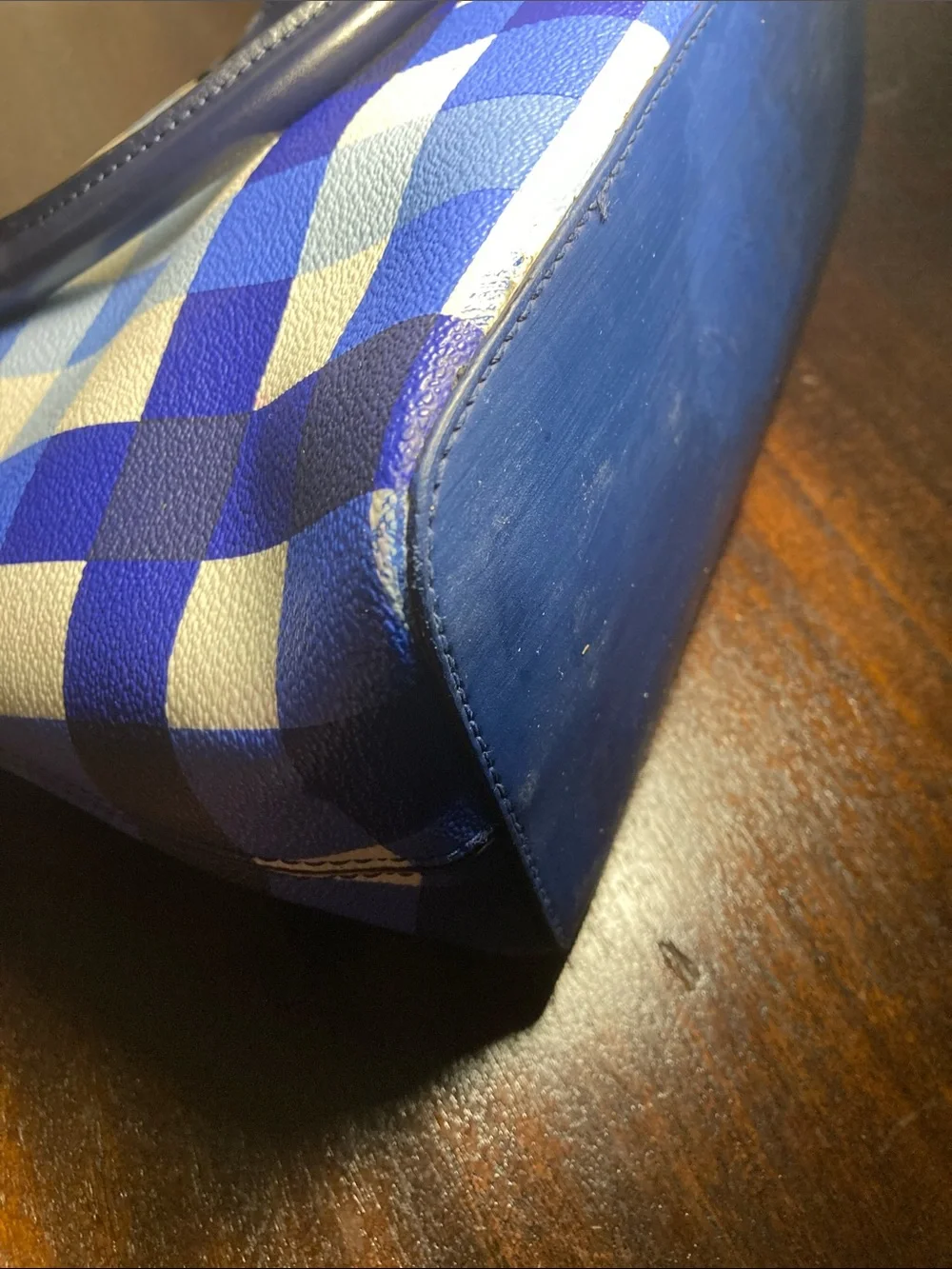 kate spade Blue and White Gingham Dome Satchel